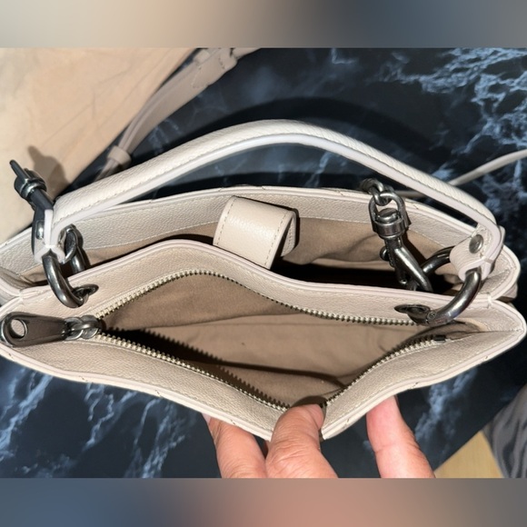 REBECCA MINKOFF Edie Top Handle Quilted Leather Satchel Cashmere AUTHENTIC - Picture 8 of 12